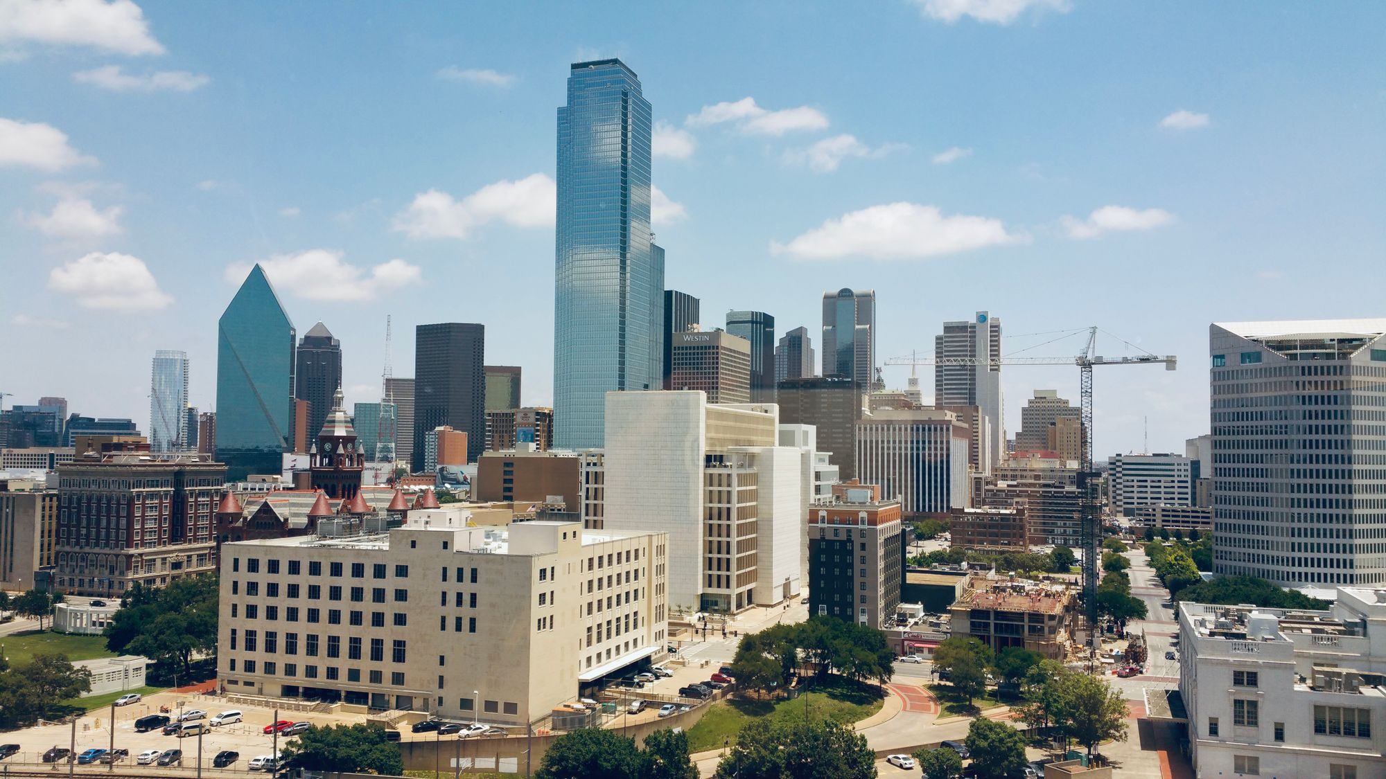 Aerial view of Dallas near SMU